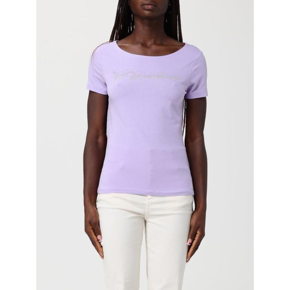 Ea7 Women Cotton T-Shirt With Sequin Logo Ea7